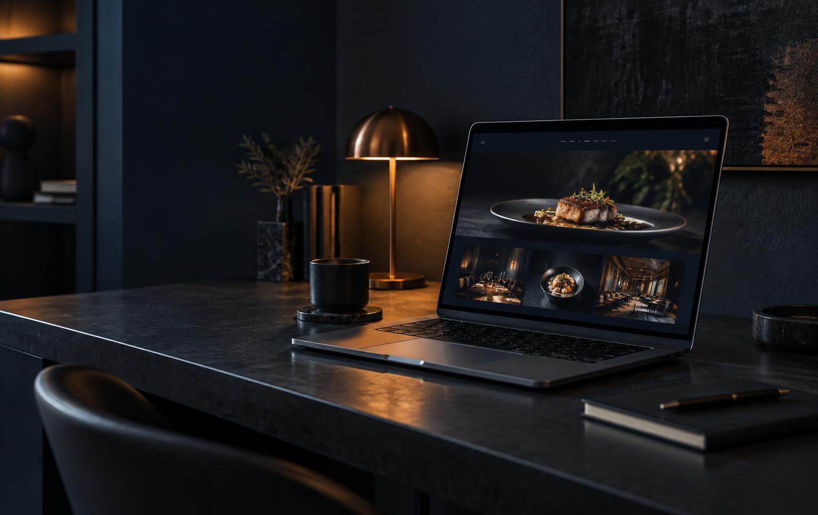 Prémium weboldal egy laptop képernyőjén