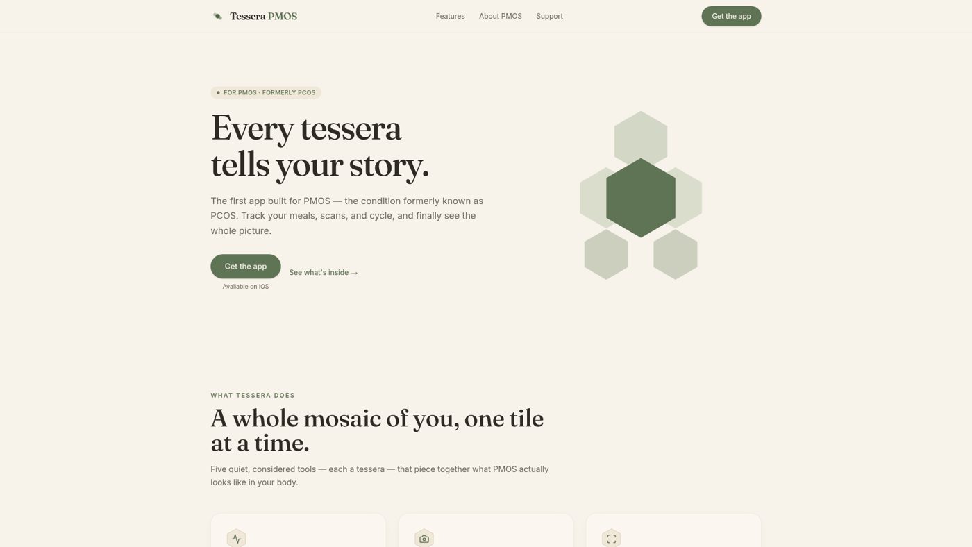Tessera – egészségkövető alkalmazás weboldal